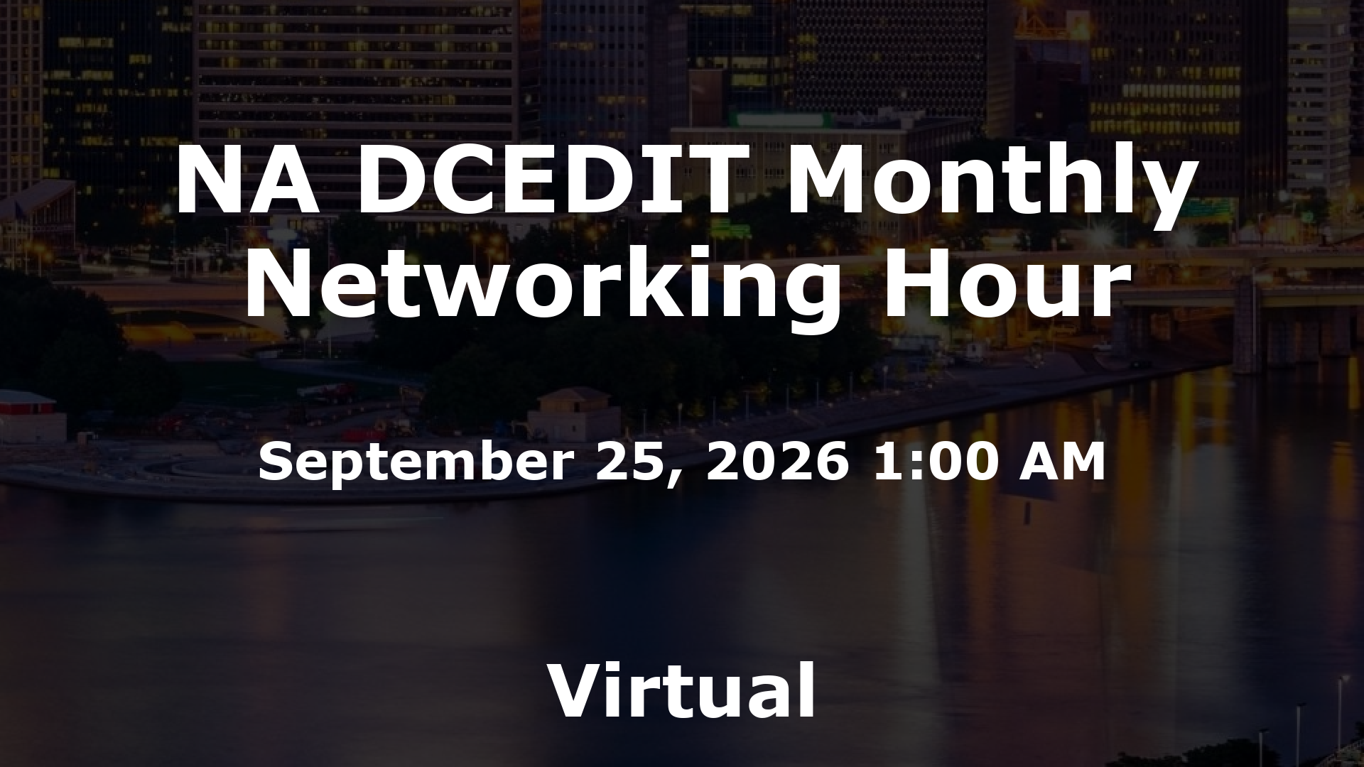 NA DCEDIT Monthly Networking Hour event image